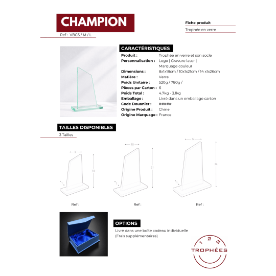 CHAMPION fiche produit