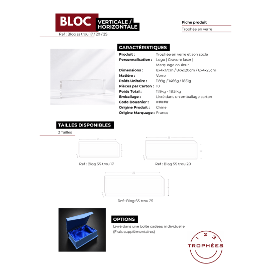 BLOC HORIZONTAL fiche produit