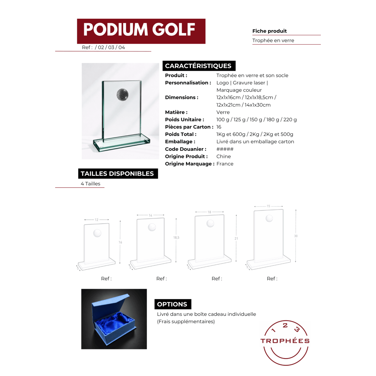 PODIUM GOLF fiche produit
