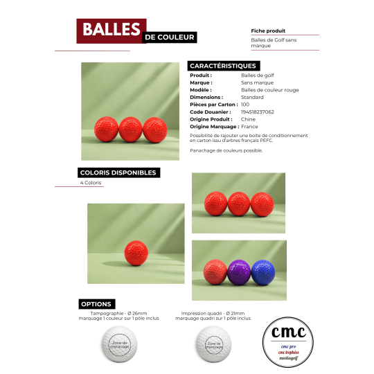 BALLE SANS MARQUE ROUGE fiche produit
