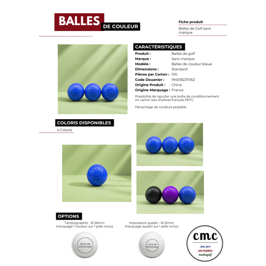 BALLE SANS MARQUE BLEUE fiche produit