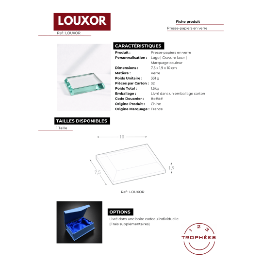 LOUXOR fiche produit